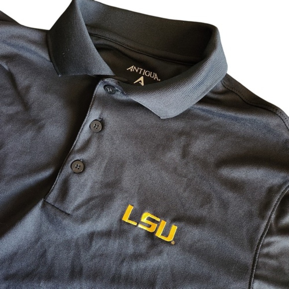 Louisiana State LSU Collared Polo Shirt Mens Small‎ Gray